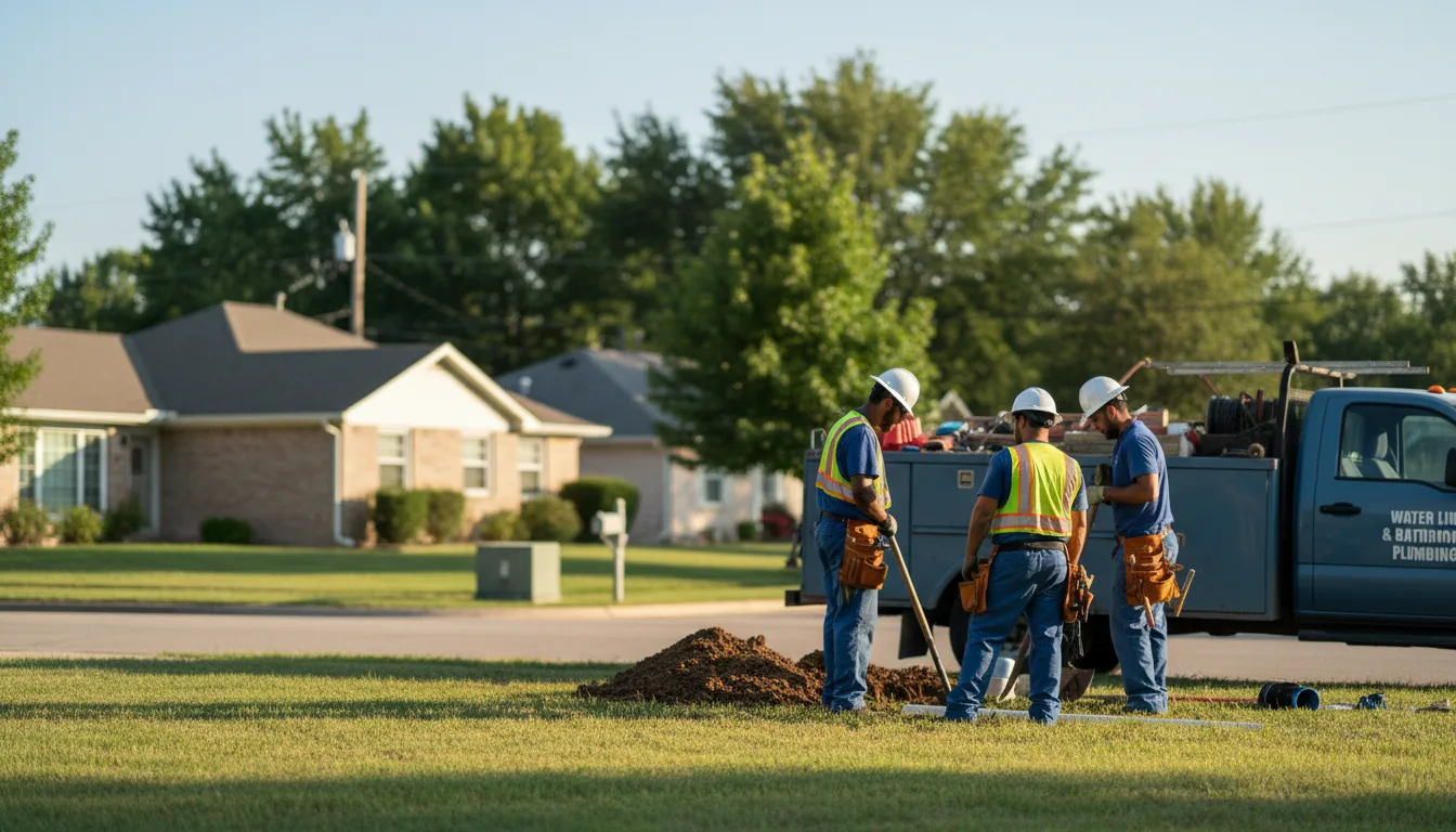 Residential water line and bathroom plumbing service in Plymouth, IA